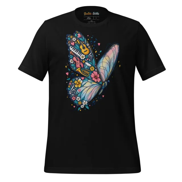Butterfly Mosaic T Shirt with Colourful Melody Artwork alternate view