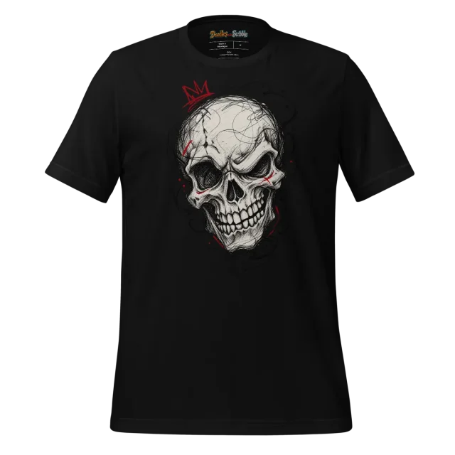 Skull T Shirt with Scribbled Halloween Design alternate view