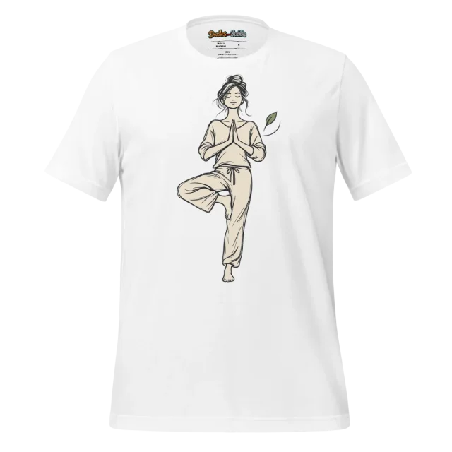 Yoga Silhouette T Shirt with Minimalist Serenity Art