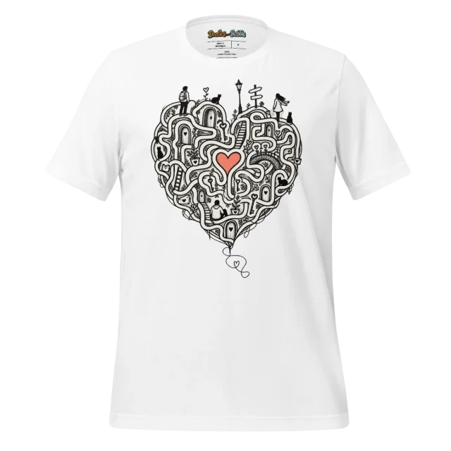 Love Maze T Shirt Heart's Labyrinth Doodle