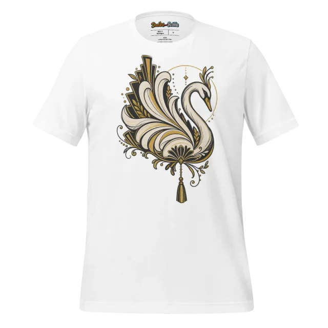 Art Deco Flair T Shirt with Intricate Scribble Emblem