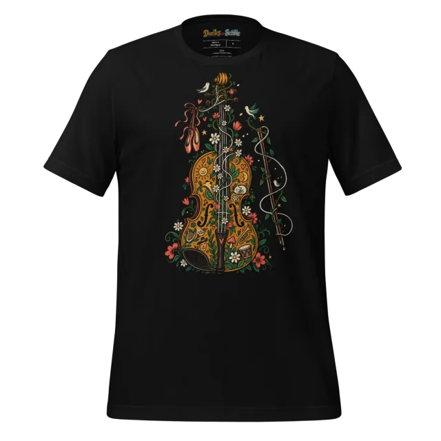 Lyrical Strings T Shirt Melodic Doodle Design alternate view