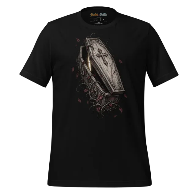 Scribbled Coffin T Shirt for Halloween alternate view