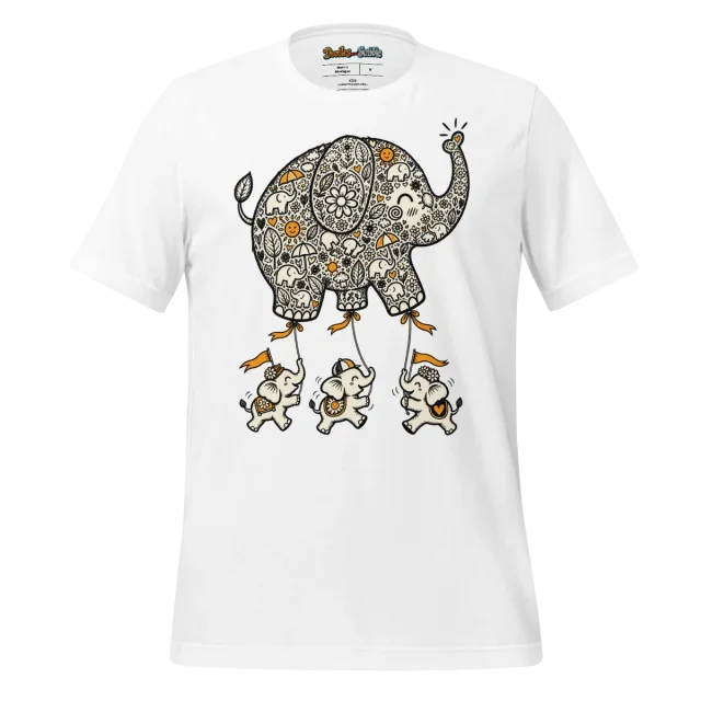 Zentangle Elephant T Shirt Gentle Titan of the Savannah