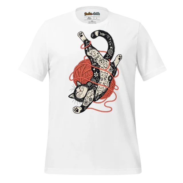 Purr fect Doodle T Shirt Whimsical Feline Play