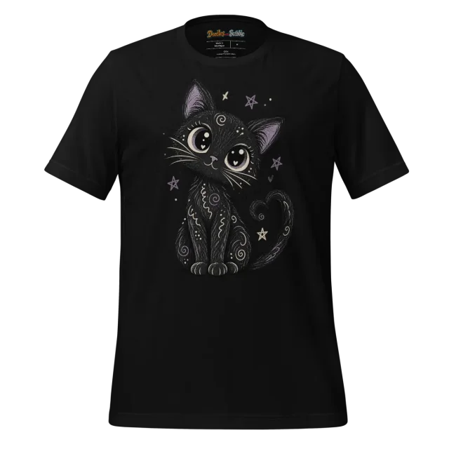 Cute Black Cat T Shirt for Halloween alternate view