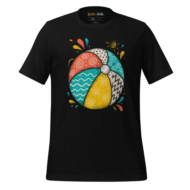 Beach Ball Doodles T Shirt with Summer Artwork alternate view