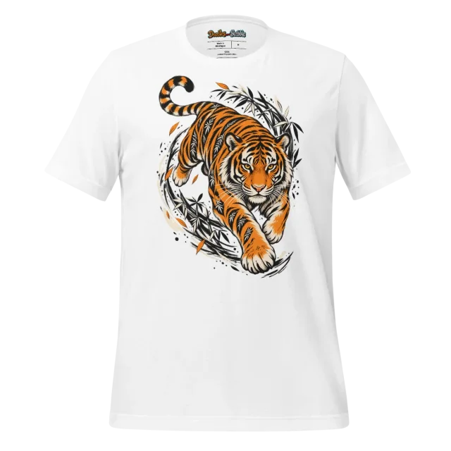 Tiger Line Art T Shirt with Regal Majesty Design