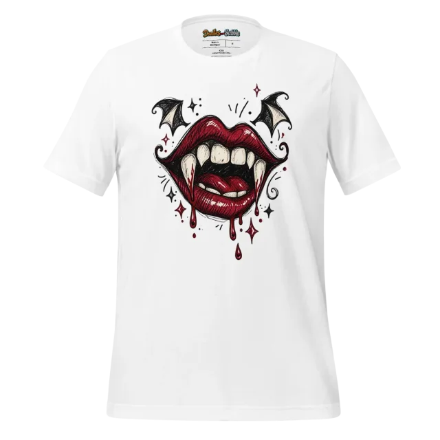 Vampire Fangs T Shirt with Halloween Doodle