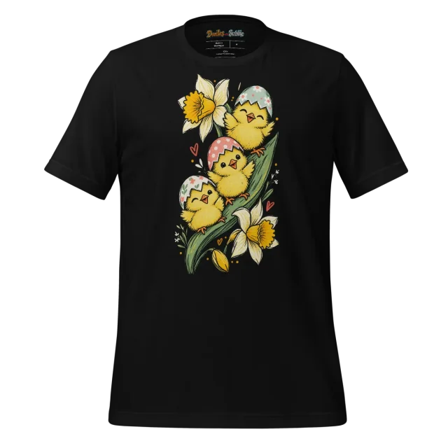 Chicks and Eggs T Shirt Springtime Hatchlings Doodle alternate view