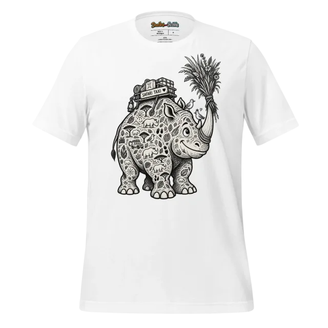 Zentangle Rhino T Shirt Safari Majesty
