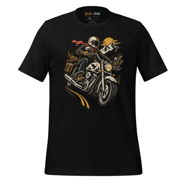 Classic Motorcycle T Shirt with Highway Rebel Design alternate view