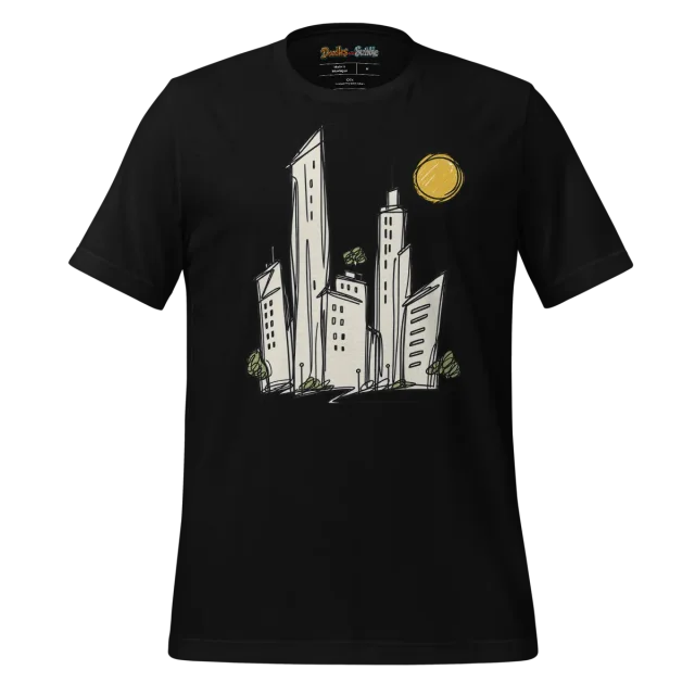 Metropolis Outline T Shirt with Minimalist City Doodle alternate view