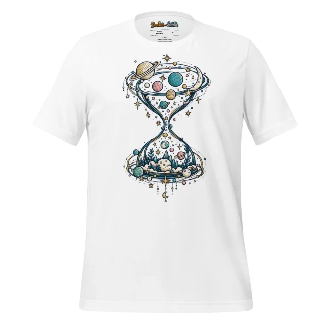 Celestial Doodle T Shirt with Circular Universe Art