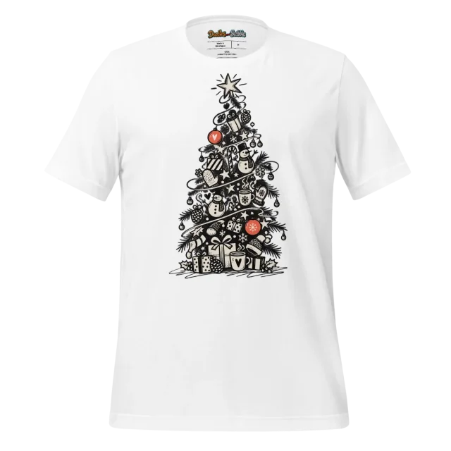 Christmas Tree Doodle T Shirt Spirited Sketch