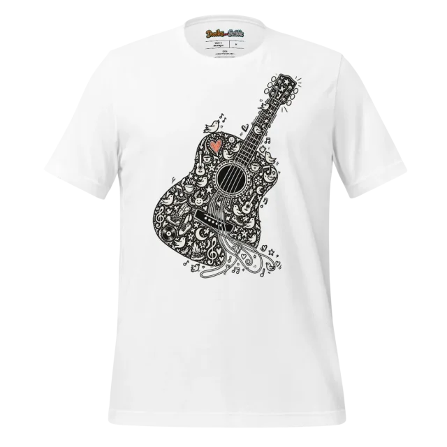 Melodic Strings T Shirt Lyrical Lines Doodle