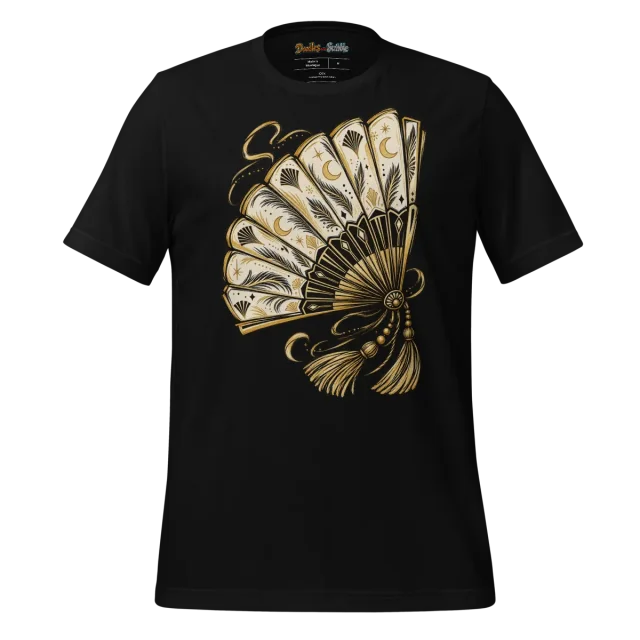 Art Deco Fan T Shirt with Golden Age Scribble Motif alternate view