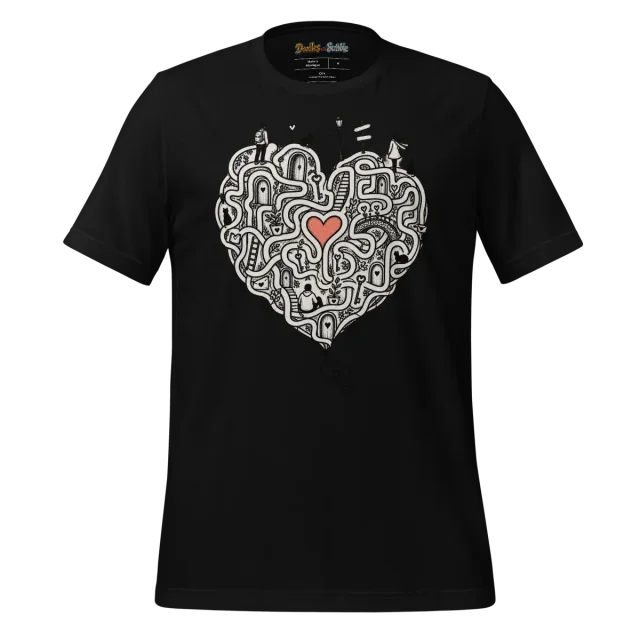 Love Maze T Shirt Heart's Labyrinth Doodle alternate view
