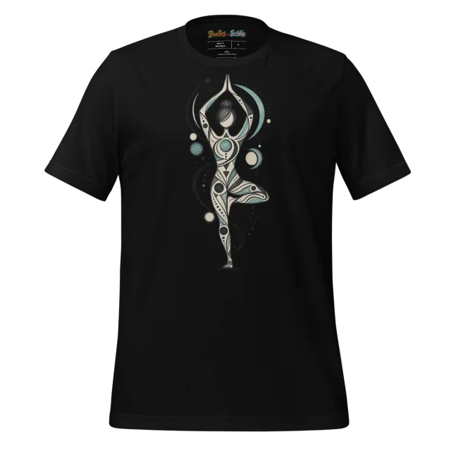 Yoga Balance T Shirt with Abstract Geometric Doodle alternate view