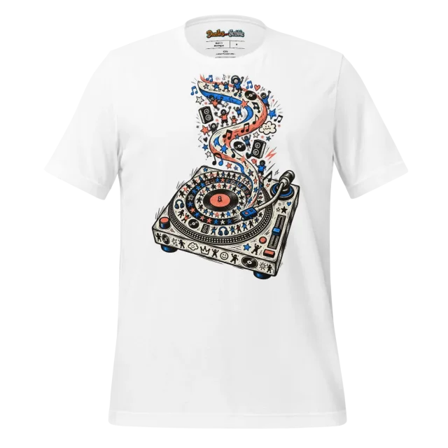 Abstract Turntable T Shirt Retro Beats