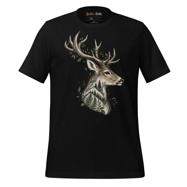 Deer Profile T Shirt with Noble Doodle Art alternate view