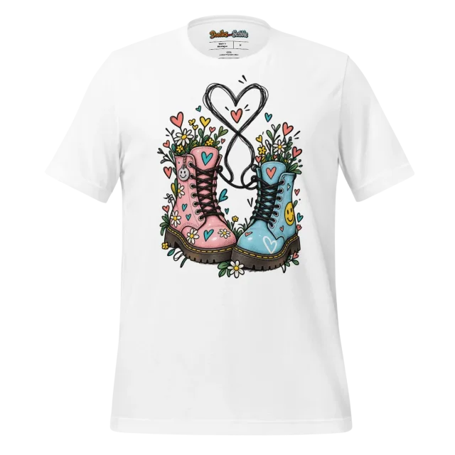 Whimsical Love T Shirt with Artistic Doodle