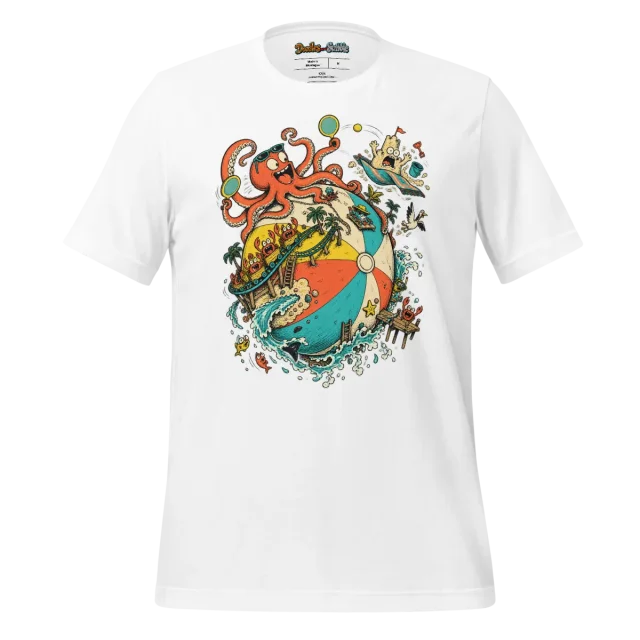 Beach Ball T Shirt Vibrant Summer Doodle