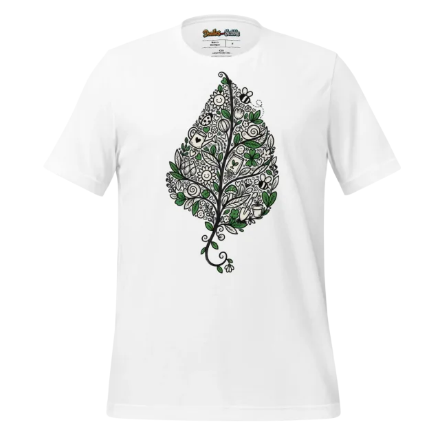 Solitary Leaf T Shirt Single Simplicity Doodle