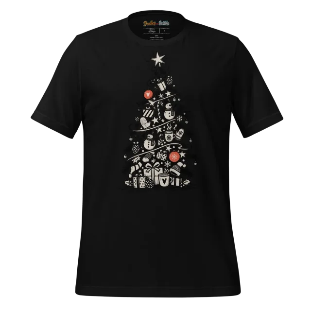 Christmas Tree Doodle T Shirt Spirited Sketch alternate view
