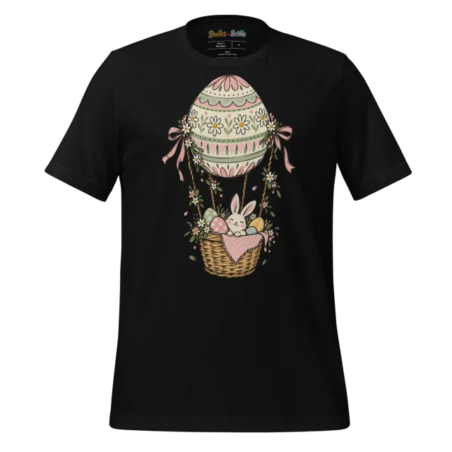 Pastel Easter Basket T Shirt with Serene Delight Doodle alternate view
