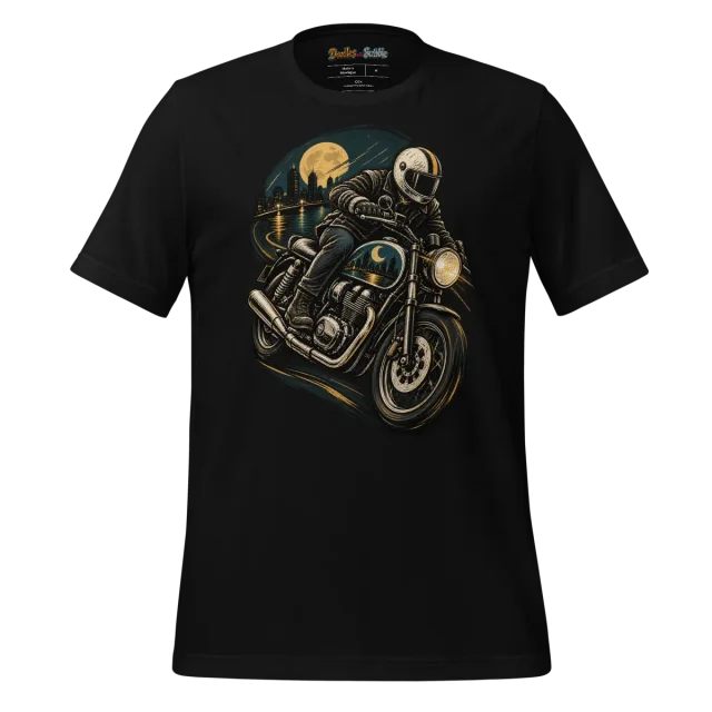 Vintage Bike T Shirt with Midnight Rider Nightscape alternate view