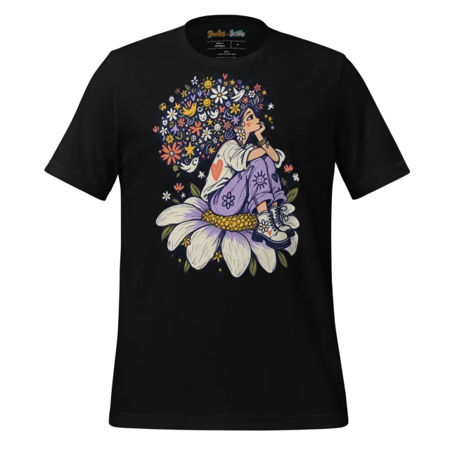 Flower Maiden T Shirt Whimsical Character Art alternate view