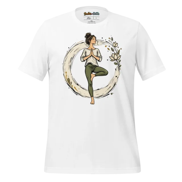 Enso Yoga Pose T Shirt with Tranquil Asana Outline