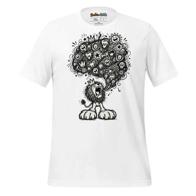 Zentangle Lion T Shirt Regal Roar of the Wilderness