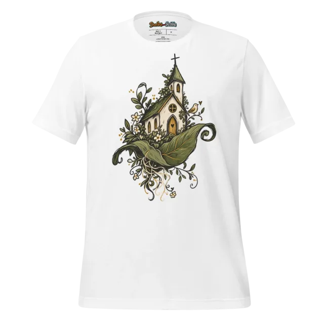 Church Nature Doodle T Shirt Simplistic Charm