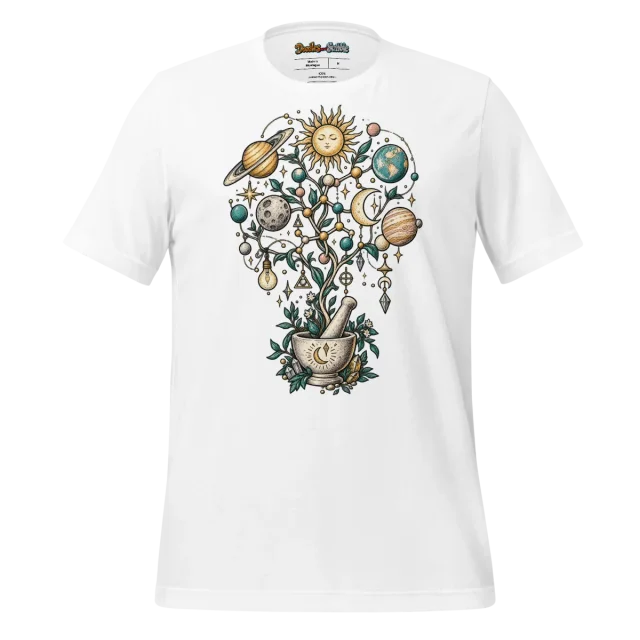 Alchemical Cosmos T Shirt with Mystic Science Doodle