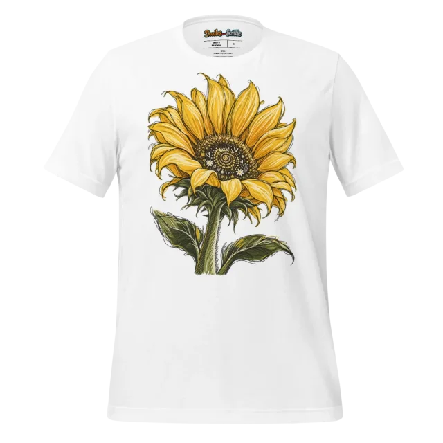 Golden Sunflower T Shirt with Scribble Majesty Design