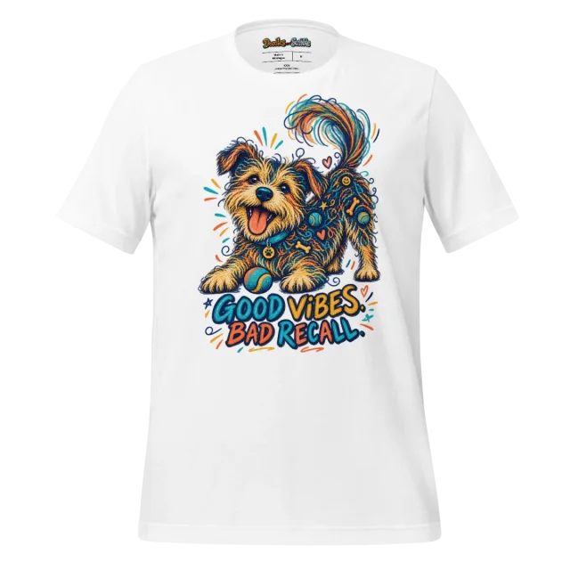 Happy Dog T Shirt with Doodle Art