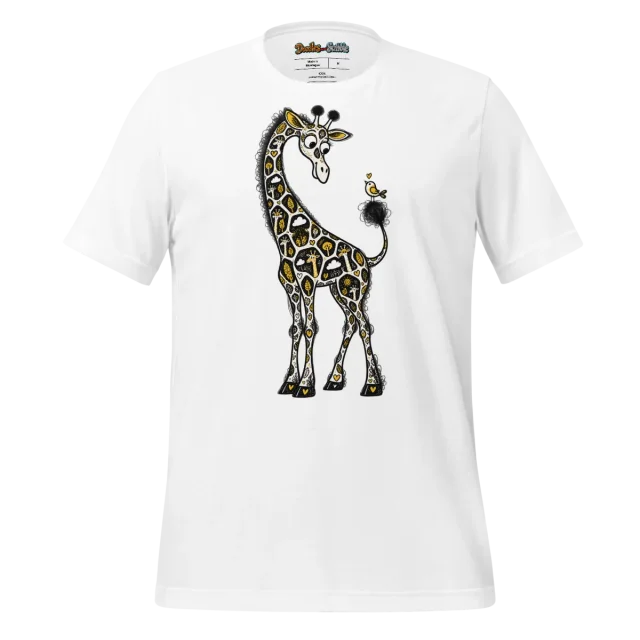 Zentangle Giraffe T Shirt Giraffe's Gaze and Sky High Grace