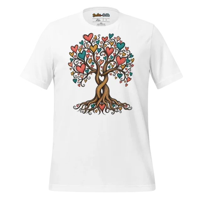Heart Tree Doodle T Shirt Love's Blossom Design