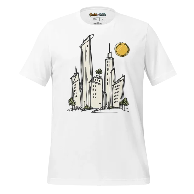 Metropolis Outline T Shirt with Minimalist City Doodle