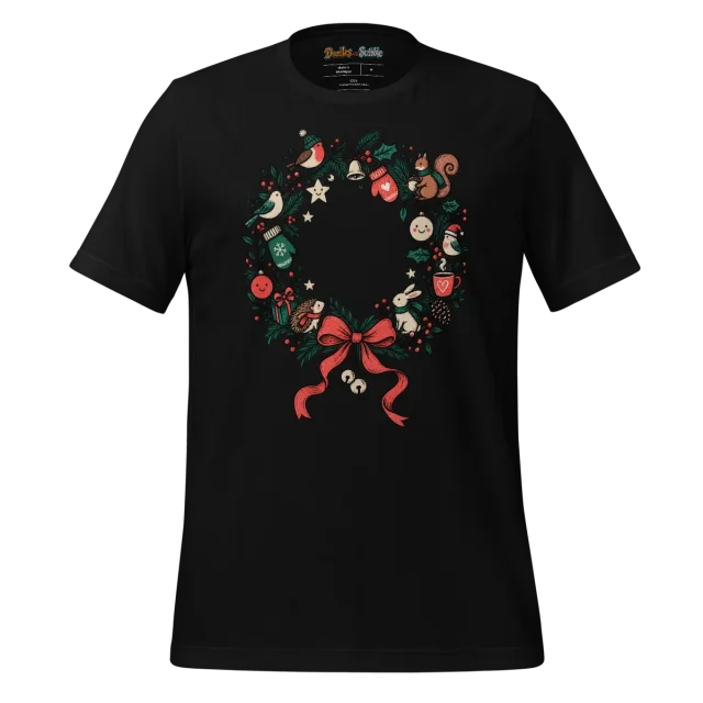Christmas Wreath T Shirt Enchanted Botanical Doodle alternate view