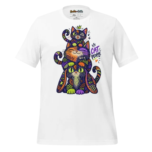 Colourful Cat Doodle T Shirt