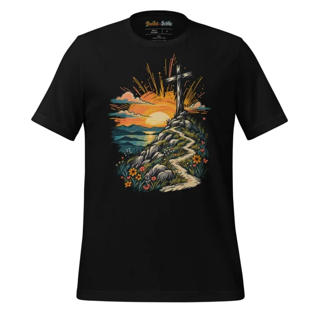 Sunset Glory Cross T Shirt with Vista Illustration alternate view