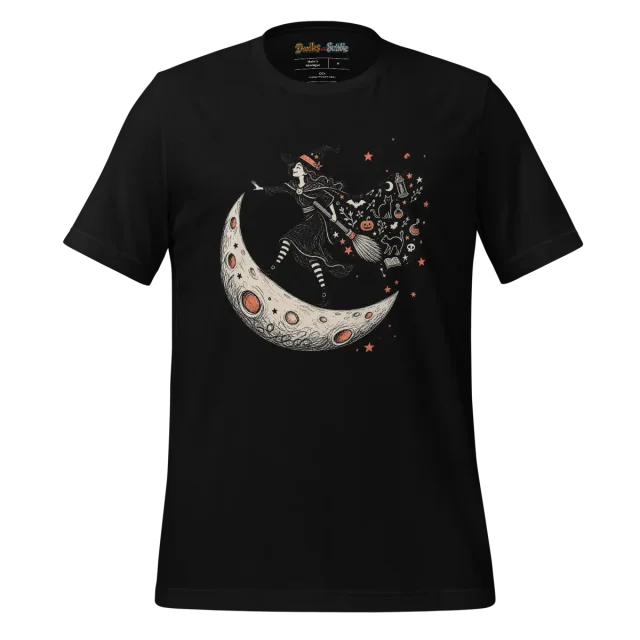 Halloween Moon Flight T Shirt Witch's Nocturnal Journey alternate view