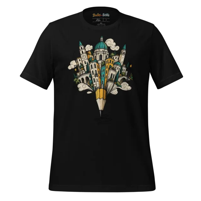 Architectural Doodle T Shirt with Elegant Structured Art alternate view