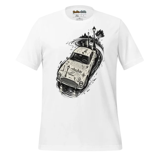 Vintage Automobile T Shirt with Noir Nostalgia Design