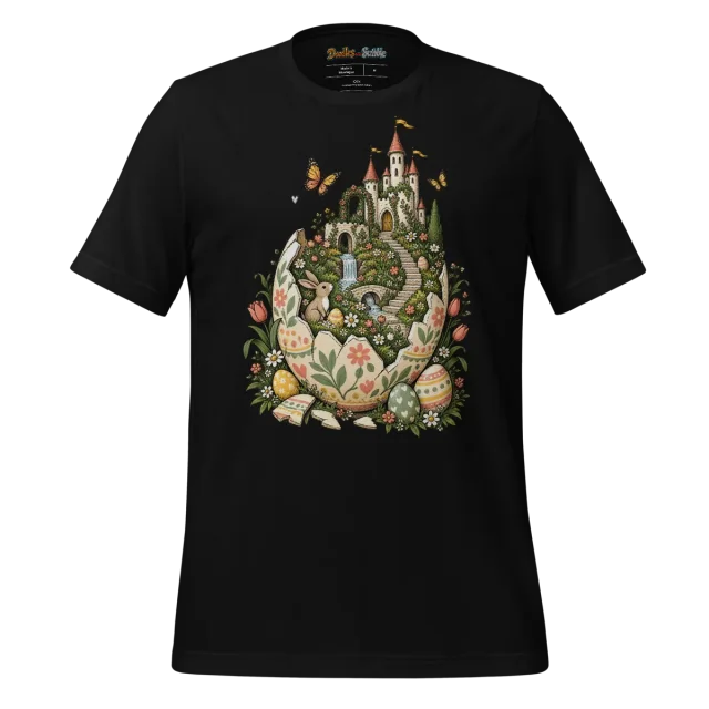 Easter Castle Garden T Shirt with Enchanted Fantasy Flora alternate view
