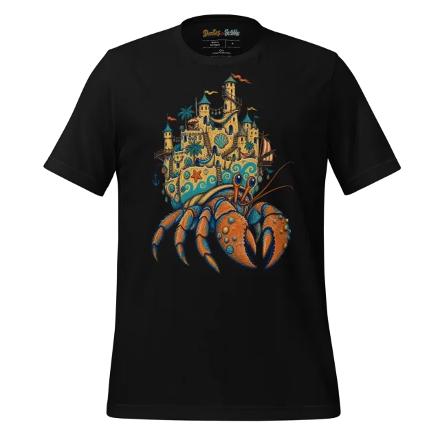 Sandcastle T Shirt with Magical Summer Doodles Artwork alternate view