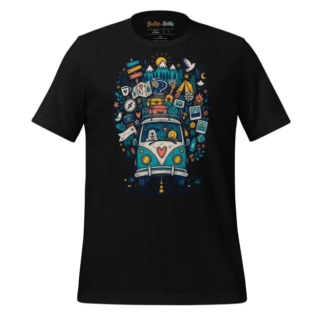 Voyager Roadtrip T Shirt Retro Travel Doodle alternate view